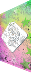 Glitter and Ghouls Face Painting Stencil- Unicorn mini 073