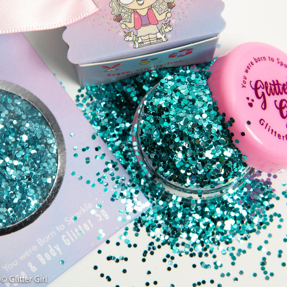 Glitter Girl Biodegradable Eco Glitter- Aqua Lace Chunky