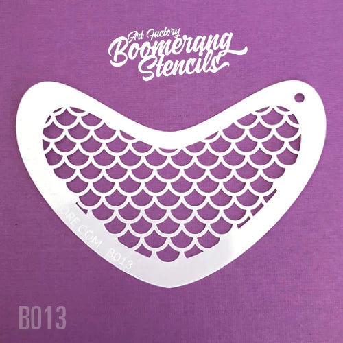 Boomerang Face Paint Stencil by Art Factory | Mermaid Scale large - B013