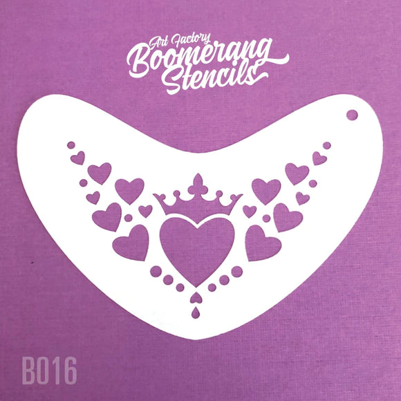 Boomerang Face Paint Stencil by Art Factory | Heart Crown - B016