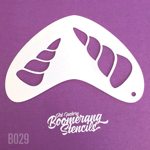 Boomerang Face Paint Stencil by Art Factory | Unicorn Horn - B029