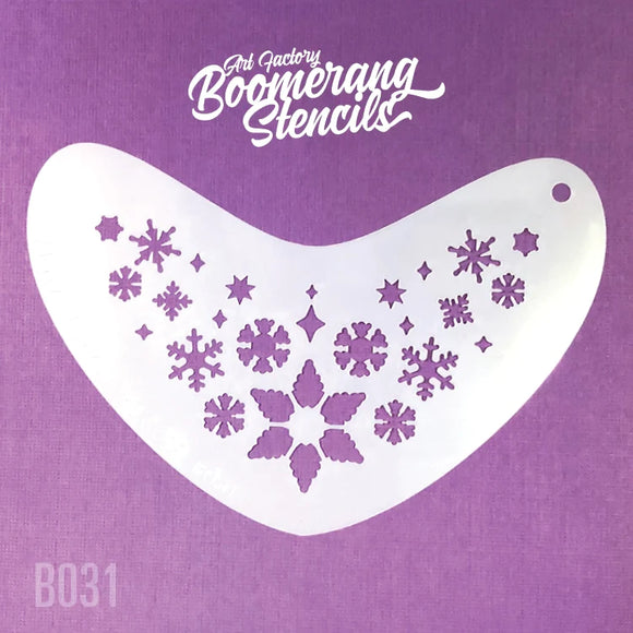 Boomerang Face Paint Stencil by Art Factory | Whimsy snowflake - B031