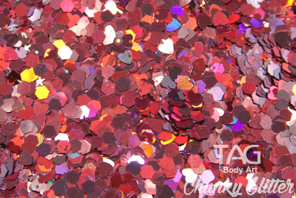 TAG loose chunky glitter Red 10g