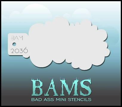 BAM- Bad Ass Mini Face painting Stencils- cloud -2036