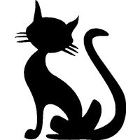 Glitter Tattoo Stencil - Sitting Cat