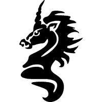 Glitter Tattoo Stencil - Unicorn Head