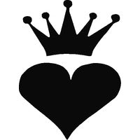 Glitter Tattoo Stencil - Heart Crown