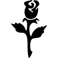 Glitter Tattoo Stencil - Rose Bud