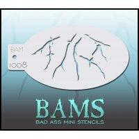 BAM- Bad Ass Mini Face painting Stencils 1008 Cracks or veins