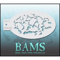 BAM- Bad Ass Mini Face painting Stencils 1009- Cracks