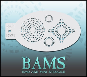 BAM- Bad Ass Mini Face painting Stencils 1021