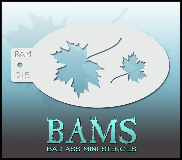 BAM- Bad Ass Mini Face painting Stencils 1215- Autumn leaf
