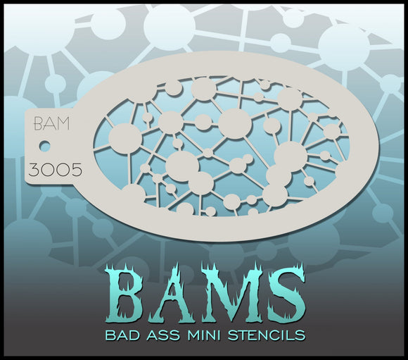 BAM- Bad Ass Mini Face painting Stencils -atoms, science- 3005