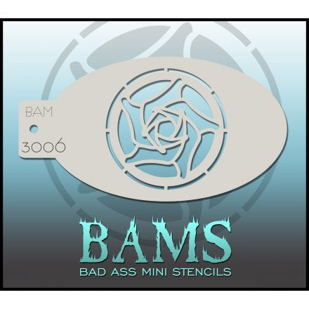 BAM- Bad Ass Mini Face painting Stencils 3006 Rose
