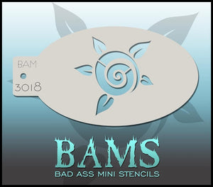 BAM- Bad Ass Mini Face painting Stencils 3018 rose, flower