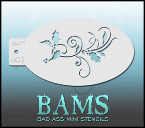 BAM- Bad Ass Mini Face painting Stencils H02- Holly