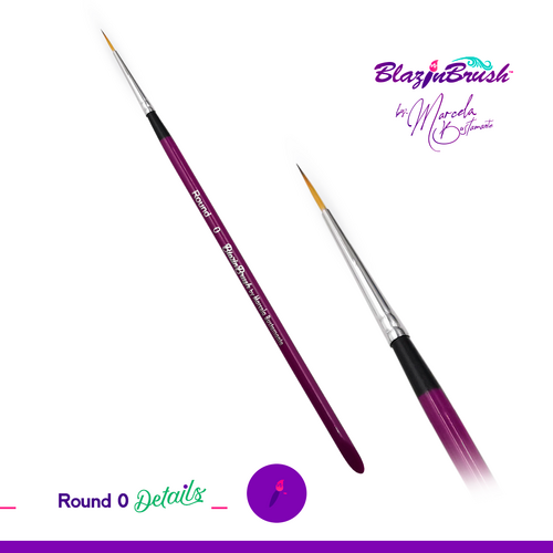 Blazin Face Painting Brush Details thin Round #0