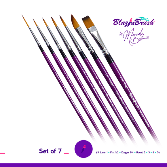 Blazin Face Painting Brush by Marcela Bustamante | Set of 7 Brushes