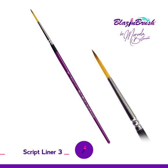 Blazin Face Painting Brush  by Marcela Bustamante Script liner #3