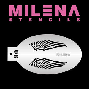 MILENA STENCILS | Face Painting Stencil - long Wings 08