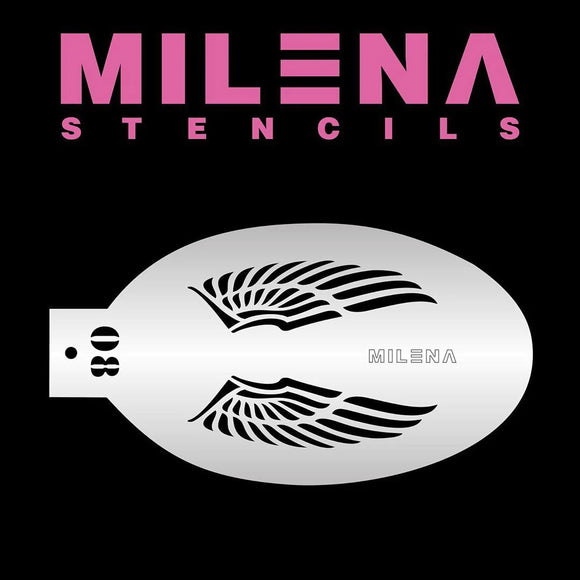 MILENA STENCILS | Face Painting Stencil - long Wings 08