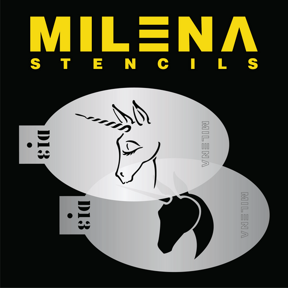 MILENA STENCILS | Face Painting Stencil - Dreamy Unicorn D13