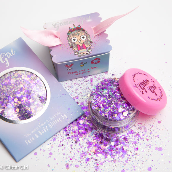 Glitter Girl Biodegradable Eco Glitter- Purple Party