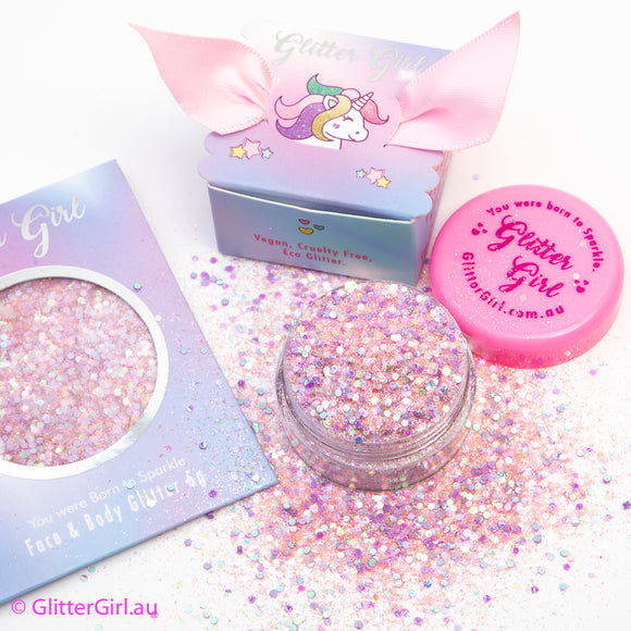 Glitter Girl Biodegradable Eco Glitter- Sherbet Sweet Lips- iridescent pink and purple