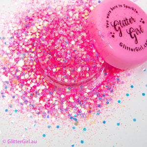 Glitter Girl Biodegradable Eco Glitter- Sugar Heart- iridescent pink