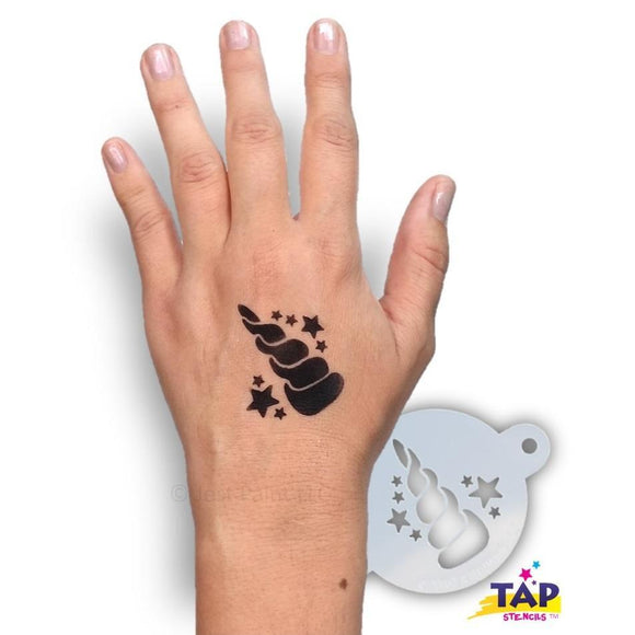 TAP Face Painting Stencils- TAP #103 Unicorn Horn with Stars
