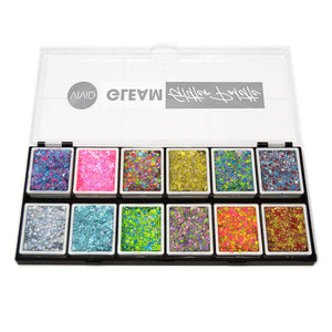 VIVID Glitter | Gleam Glitter Cream | Let's Party Palette 12x8g