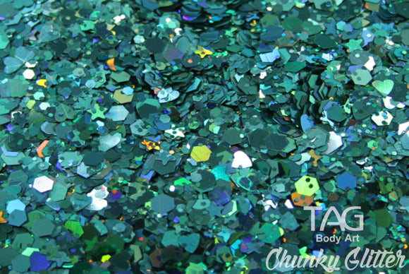 TAG Body Art loose chunky glitter Aqua 10g