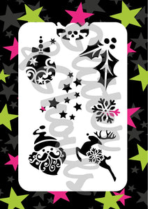 Glitter and Ghouls Face Painting Stencil- Christmas Fun Essentials