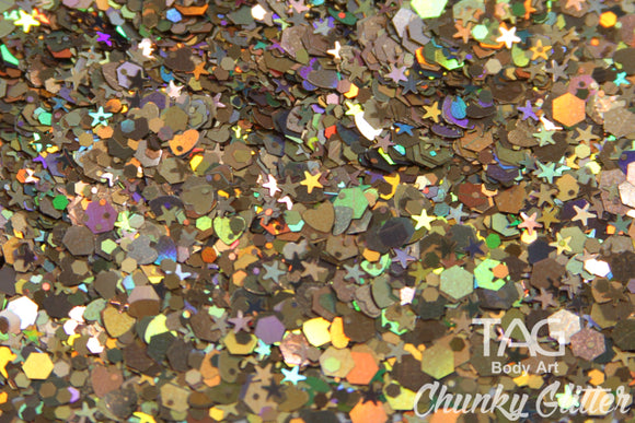 Loose chunky glitter Dark Gold 10g