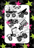 Glitter and Ghouls Face Painting Stencil-Trucks and construction 021