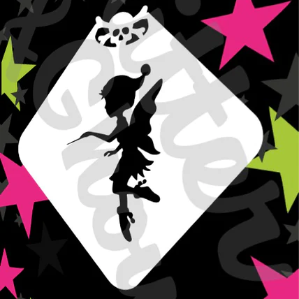 Glitter and Ghouls Face Painting Stencil- 639- Christmas Fairy