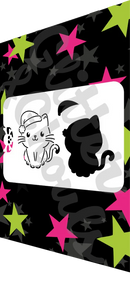 Glitter and Ghouls Face Painting Stencil- Christmas Kitty