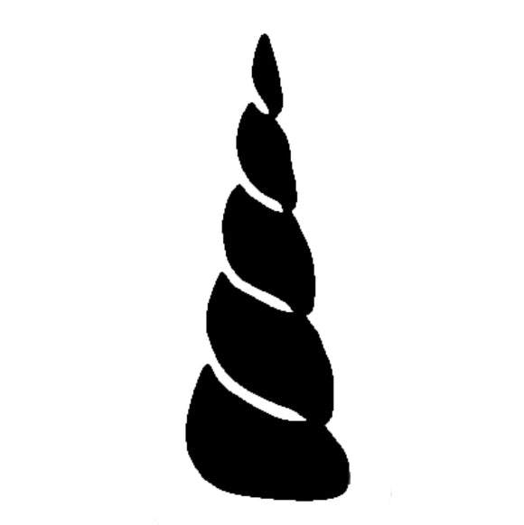 Glitter Tattoo Stencil - unicorn horn large