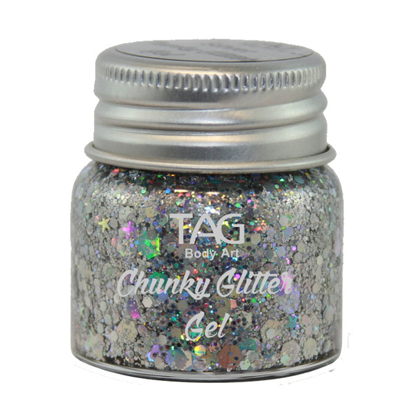 Tag Chunky Glitter gel -Sparkling silver 20g