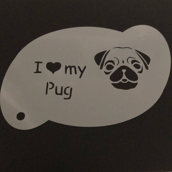 Diva designs stencils cute pug dog