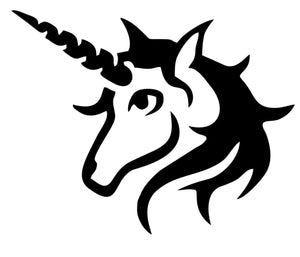 Glitter Tattoo Stencil - unicorn head 3 detailed