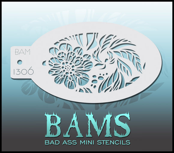BAM- Bad Ass Mini Face Painting Stencil 1306