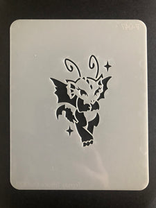 Trendy tribals lil dragon face painting stencil