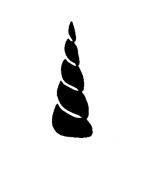 Glitter Tattoo Stencil - unicorn horn small