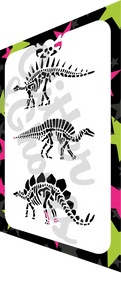 Glitter and Ghouls Face Painting Stencil- Dinosaur Skeletons #2