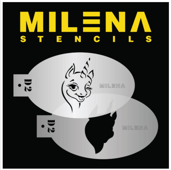 Milena Face Painting stencils- winking unicorn set D2