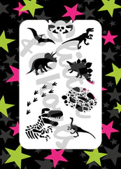 Glitter and Ghouls Face Painting Stencil- Dinosaurs