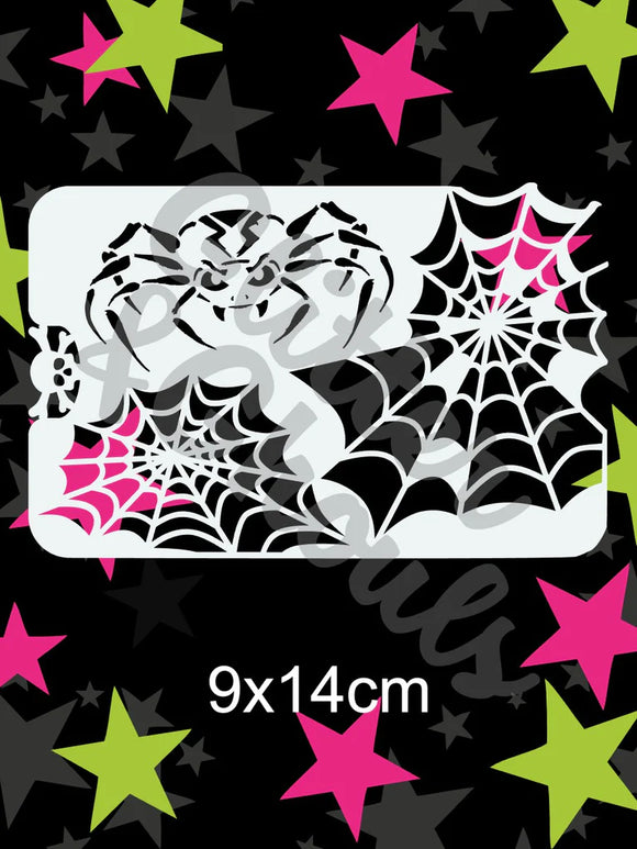 Glitter and Ghouls Face Painting Stencil- sleevoo spider